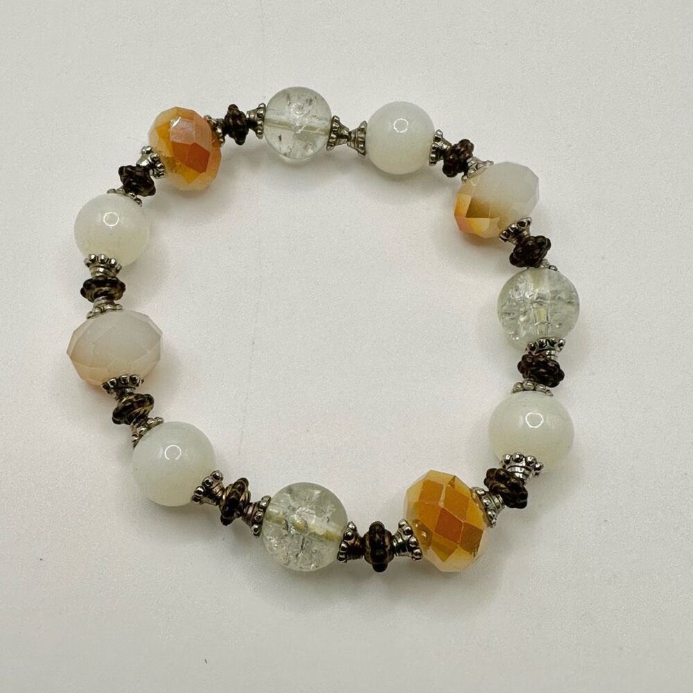Glass beaded stretchy bracelet